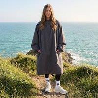 OHS Plain Sherpa Lined Water Resistant Drying Changing Robe in Charcoal | Size: Large/XL