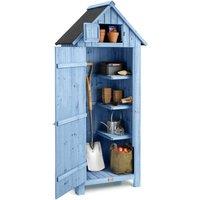 Christow Small Garden Shed Slim Compact Wooden Storage Lockable Door 6ft in Blue