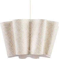 Happy Homewares Modern Sculptural Pendant Light Shade with Layered Wave Silhouette in Taupe
