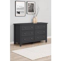 Julian Bowen Maine 6 Drawer Wide Chest in Dark Grey