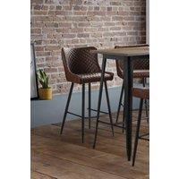 Julian Bowen Luxe Diamond Quilted Upholstered Bar Stool in Brown