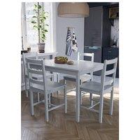Home Discount Vida Designs Yorkshire 4 Seater Dining Set Solid Pine Furniture in Grey