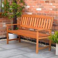 Marco Paul 3-Seater Wooden Garden Bench in Brown
