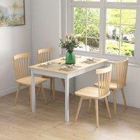 HOMCOM Farmhouse Dining Table Kitchen Table with Wood Frame for Dining Room in Yellow