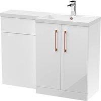 Balterley Right-Hand Vanity & WC Unit Combination, Gloss White, 1100mm in White