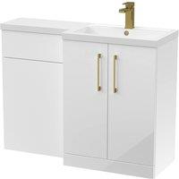 Balterley Right-Hand Vanity & WC Unit Combination, Gloss White, 1100mm in White