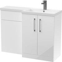 Balterley Right-Hand Vanity & WC Unit Combination, Gloss White, 1100mm in White