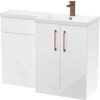 Balterley Right-Hand Vanity & WC Unit Combination, Gloss White, 1100mm in White