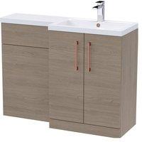 Balterley Right-Hand Vanity & WC Unit Combination, Copper, 1100mm in Brown