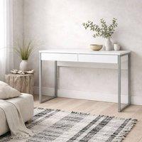 Wyld Haus Billabong White Gloss Office Desk 2 Drawers