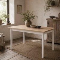 Wyld Haus Sasoroma Solid Wood 4 Seater Farmhouse Dining Table Natural in Natural White