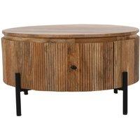 IH Design Margarita Natural Solid Wood Coffee Table With Metal Legs