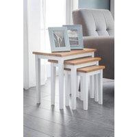 Julian Bowen Cleo Nest of 3 Side Tables in Natural White