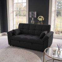 Sofaya Arlo Sofa Bed Linen Convertible Pull out Seater Chaise in Black | Size: 2 Seater