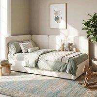 BTM 3FT Single Ottoman Daybed Storage Chaise Hydraulic Lift Bed Boucle in Beige