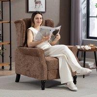 HOMCOM Recliner Armchair for Living Room Reclining Chair with Footrest in Brown