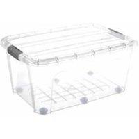 KDMD 75L Clear Plastic Storage Box with Wheels Click Lid Stackable