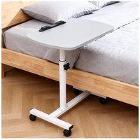 KDMD Adjustable Overbed Table with Wheels for Home Medical Grey