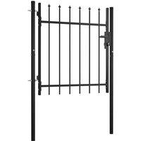 Berkfield Home Door Fence Gate with Spear Top 100x75 cm in Black