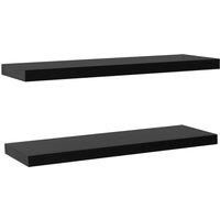 Berkfield Home Floating Wall Shelves 2 pcs Black 120x20x3.8 cm