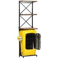 Berkfield Home Tractor Wine Cabinet Yellow 49x31x172 cm Solid Mango Wood | Size: 49 x 31 x 172 cm