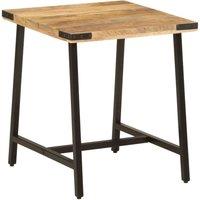 Berkfield Home Side Table 45x45x50 cm Solid Wood Mango & Iron in Brown | Size: 45 x 45 x 50 cm