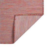 Berkfield Home Outdoor Flatweave Rug 120x170 cm Red | Size: 100 cm diameter
