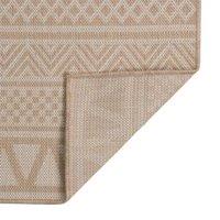 Berkfield Home Outdoor Flatweave Rug 100x200 cm Brown Stripes in Light Brown | Size: Medium