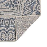 Berkfield Home Outdoor Flatweave Rug 100x200 cm Blue Pattern | Size: 100 cm diameter