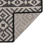 Berkfield Home Outdoor Flatweave Rug 100x200 cm Black Stripes | Size: Medium