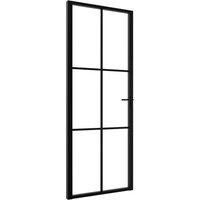 Berkfield Home Interior Door ESG Glass & Aluminium 76x201.5 cm Black