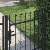 Berkfield Home Durable Fence Gate Single Door with Spike Top Steel 1x1 m Black