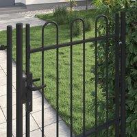 Berkfield Home Durable Fence Gate Single Door with Arched Top Steel 1x1.5 m Black