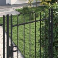 Berkfield Home Durable Fence Gate Single Door with Arched Top Steel 1x1.75 m Black