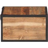 Berkfield Home Beautiful Wall-mounted Bedside Cabinet 35x35x20 cm Solid Wood Acacia in Brown | Size: 35 x 35 x 20 cm