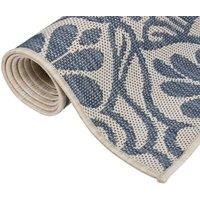 Berkfield Home Outdoor Flatweave Rug 100x200 cm Blue Pattern | Size: 100 cm diameter