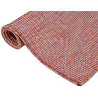 Berkfield Home Outdoor Flatweave Rug 120x170 cm Red | Size: 100 cm diameter