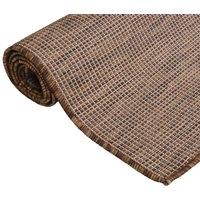 Berkfield Home Outdoor Flatweave Rug 160x230 cm Brown | Size: 100 cm diameter