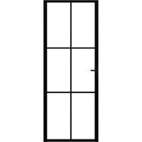 Berkfield Home Interior Door ESG Glass & Aluminium 76x201.5 cm Black