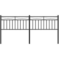 Berkfield Home Metal Headboard Black 193 cm