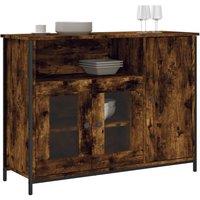 Berkfield Home Sideboard Smoked Oak 100x35x75 cm Engineered Wood in Brown | Size: 100 x 35 x 75 cm