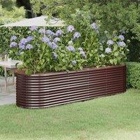 Berkfield Home Garden Raised Bed Powder-coated Steel 296x80x68 cm Brown | Size: 296 x 80 x 68 cm