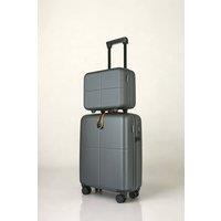 JLY Premium 100% Makrolon PC 2 PCS Suitcase Set | Vanity + Cabin Luggage in Dark Green | Size: 2 Pack
