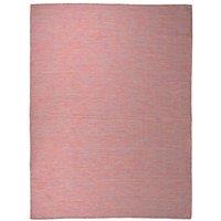Berkfield Home Outdoor Flatweave Rug 120x170 cm Red | Size: 100 cm diameter