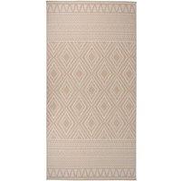 Berkfield Home Outdoor Flatweave Rug 100x200 cm Brown Stripes | Size: Medium