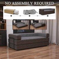 Sliding Wardrobes 4U Convertible Sofa Bed 3 Seater Sherpa Fabric Sofa in a Box in Grey