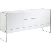 Angel Cerda White MDF Sideboard with Tempered Glass Legs