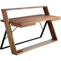 Angel Cerda Model Walnut & Black Steel Desk 2 Soft-Close in Brown