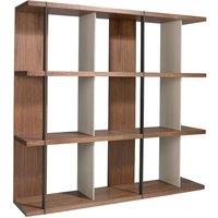 Angel Cerda Walnut Veneer Bookcase Walnut & Grey, 180x40x170 cm | Size: 180 x 40 x 170 cm