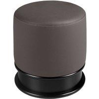 Angel Cerda Dark Grey Leatherette Pouffe 43x42 cm